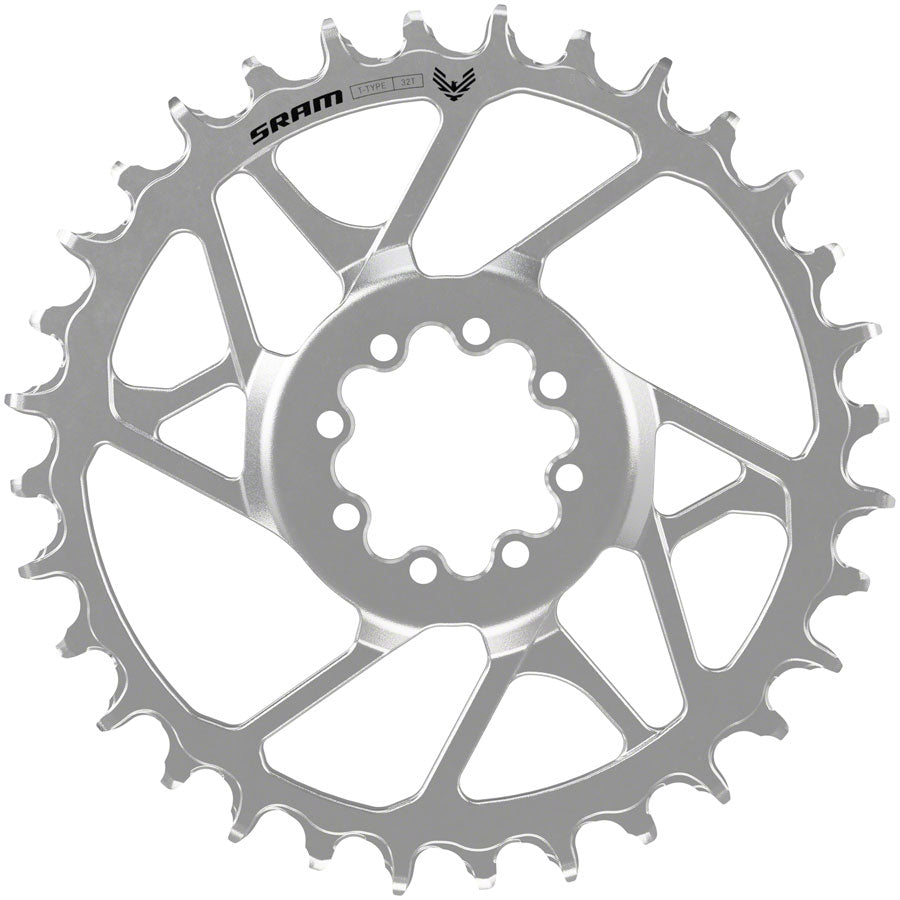 SRAM Eagle 90 T-Type Direct Mount Chainring - 34t 12-Speed 8-Bolt Direct Mount 3mm Offset Steel Silver