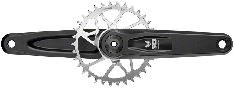 SRAM Eagle 90 T-Type Wide Crankset - 160mm 12-Speed 32t Chainring Direct Mount 2-Guards DUB Spindle Interface BLK/Silver