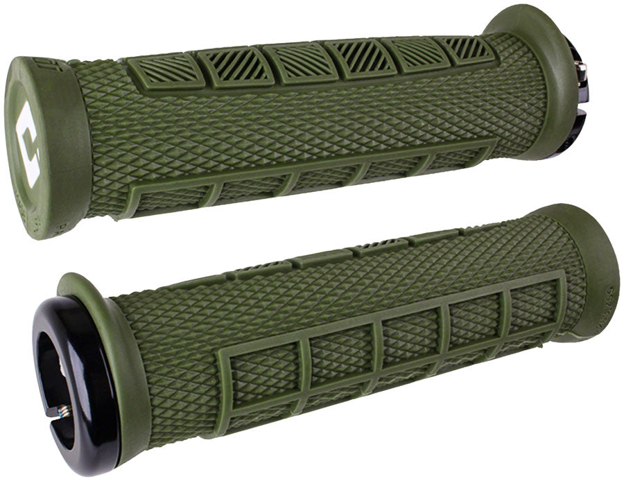 ODI Elite Pro V2.1 Grips - Green/Black Lock-On