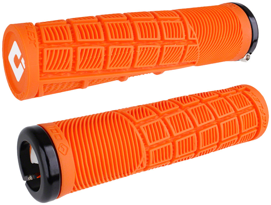 ODI Reflex V2.1 Grips - White/Orange Lock-On