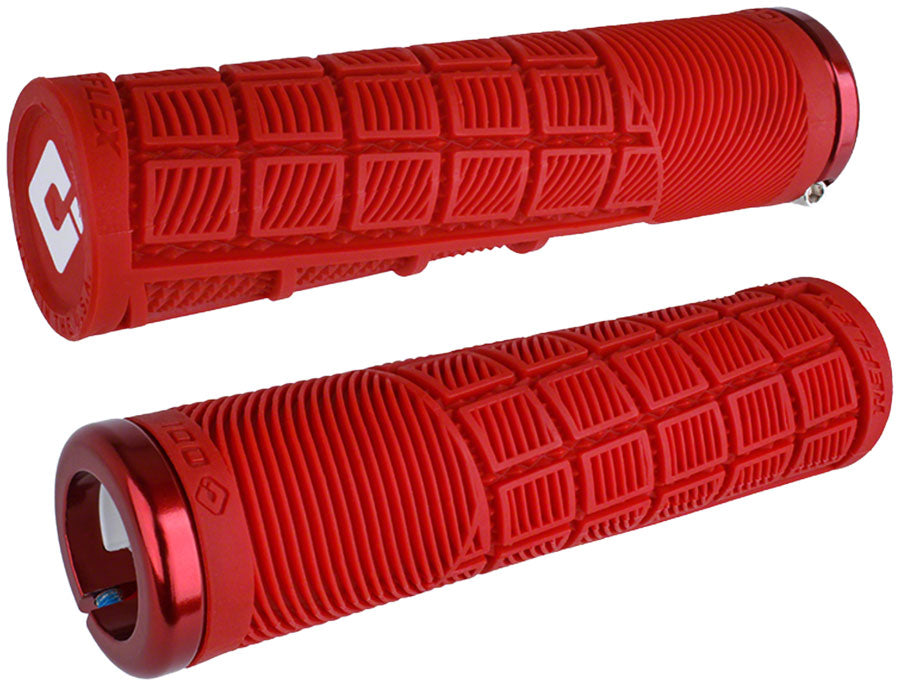 ODI Reflex V2.1 Grips - White/Red Lock-On