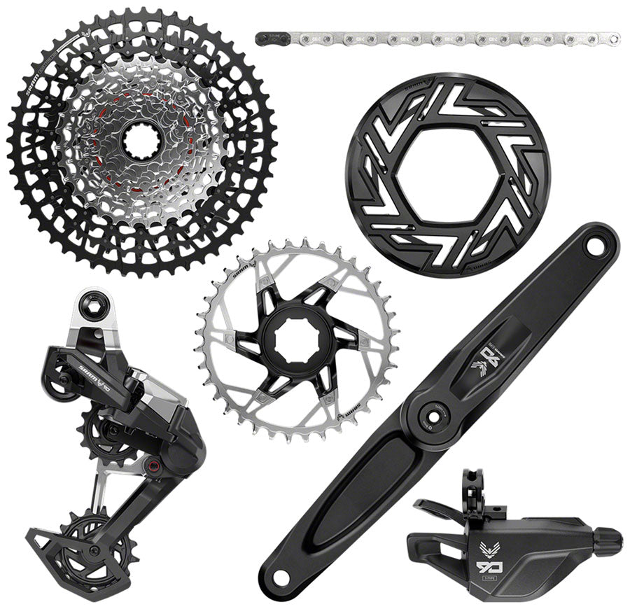 SRAM Eagle 90 Ebike Groupset - 170mm Brose 36T Clip-on Guard Chain XS-1275 10-52t Single Click Shifter Rear Derailleur