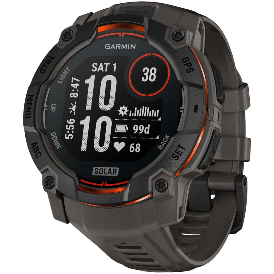 Garmin Instinct 3 GPS Smartwatch - 50mm Solar Black/Charcoal