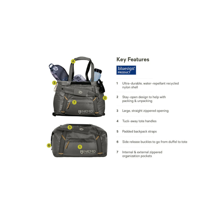 Nemo Double Haul 30L Dual-Purpose Duffel & Tote