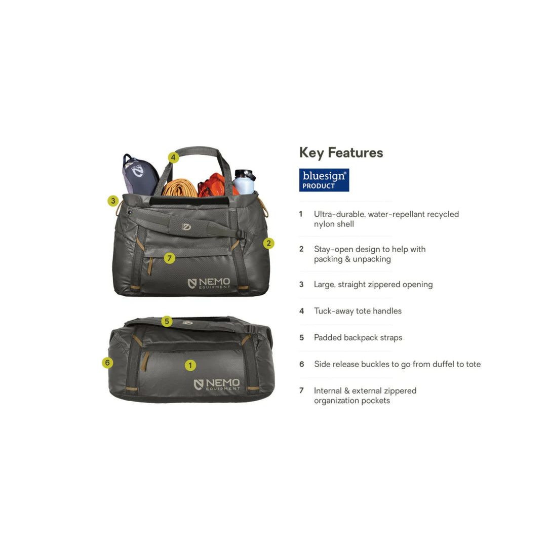 Nemo Double Haul 55L Dual-Purpose Duffel & Tote