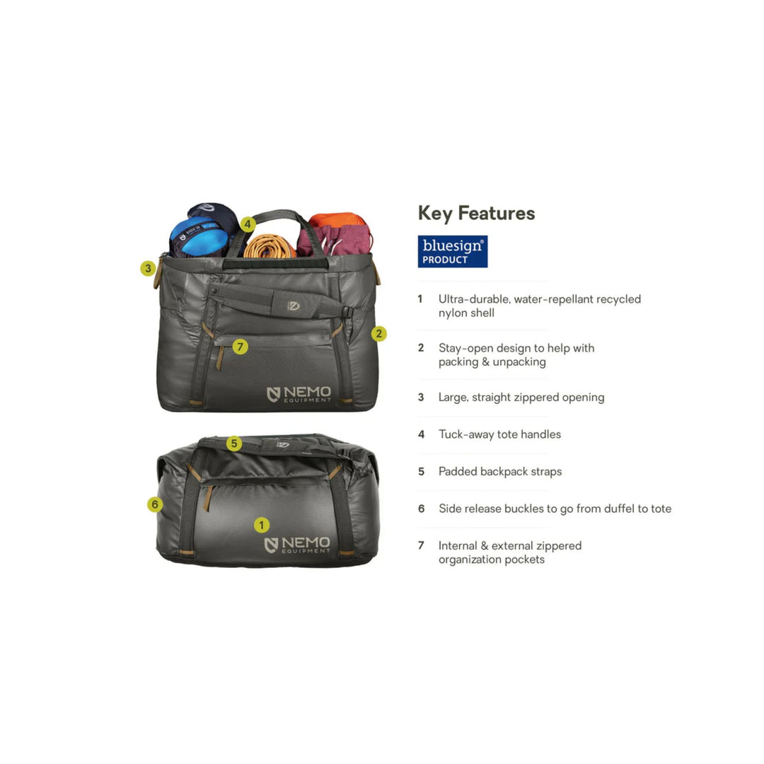 Nemo Double Haul 70L Dual-Purpose Duffel & Tote