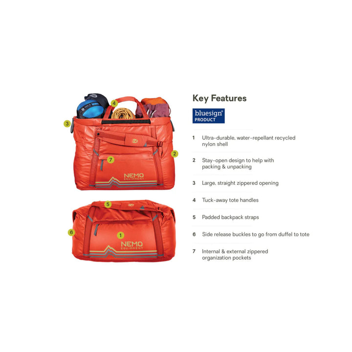 Nemo Double Haul 70L Dual-Purpose Duffel & Tote