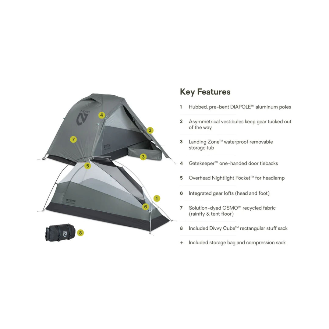 Nemo Dragonfly Bikepack OSMO Ultralight Backpacking 1p Tent