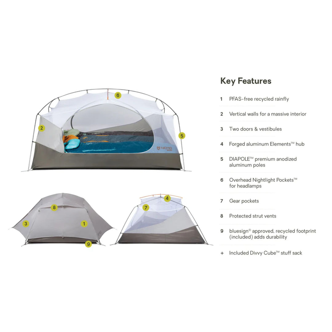 Nemo Aurora Backpacking 3p Tent & Footprint