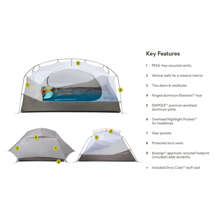 Nemo Aurora Backpacking 3p Tent & Footprint
