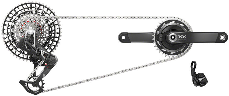 SRAM XX SL T-Type Eagle Transmission Power Meter Group - 175mm 34t Chainring AXS POD Controller 10-52t Cassette Rear Derailleur Chain