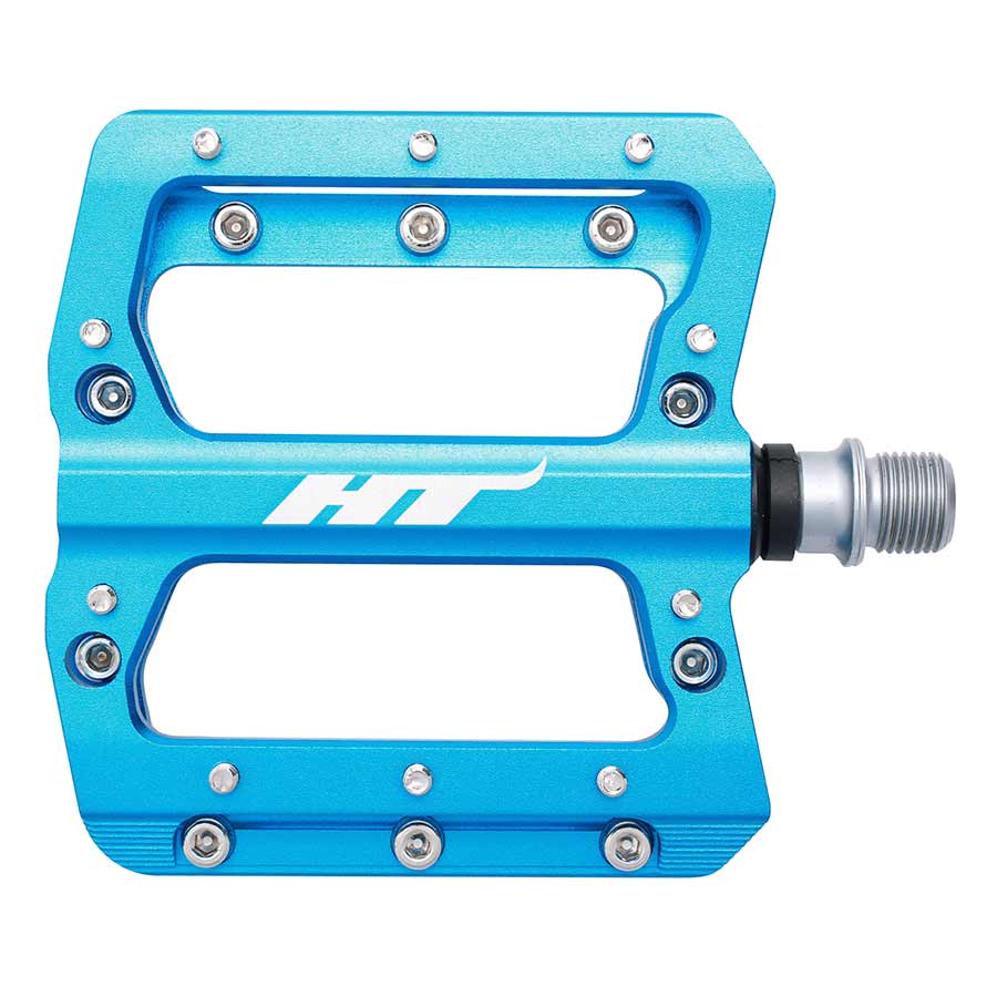 HT Components AN14A Nano Platform Pedals Body: Aluminum Spindle: Cr-Mo 9/16'' Blue Pair