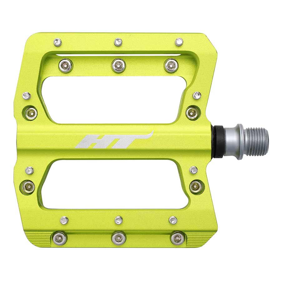 HT Components AN14A Nano Platform Pedals Body: Aluminum Spindle: Cr-Mo 9/16'' Green Pair