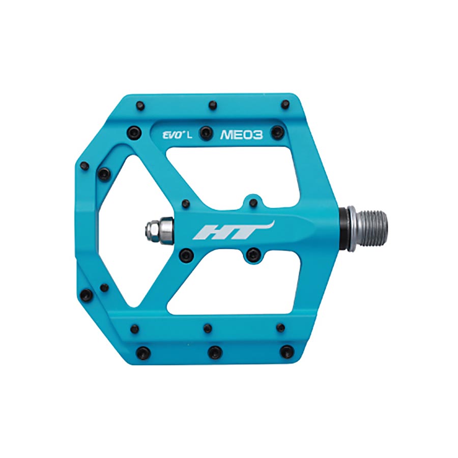 HT Components ME03 EVO+ Platform Pedals Body: Aluminum Spindle: Cr-Mo 9/16'' Blue Pair