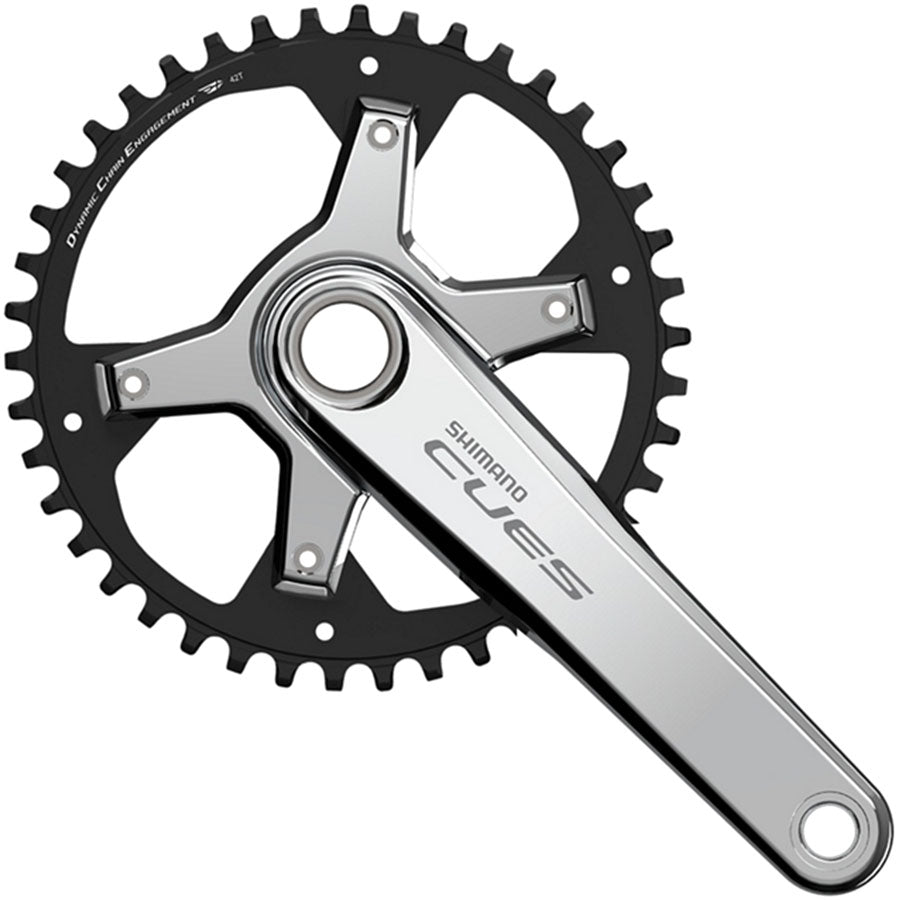 Shimano CUES FC-U6030-1 Crankset - 170mm 9/10/11-Speed 42t Asymmetric 110 BCD Silver