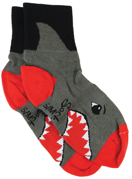 Sockguy Shark Socks 9-13 Gray 