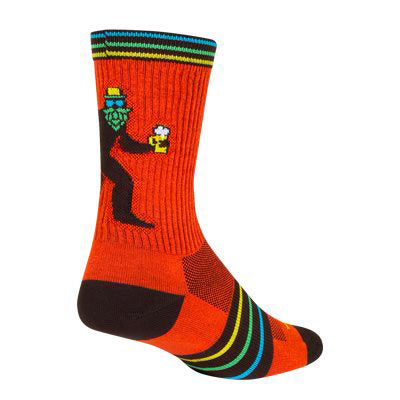 Sockguy Crew Brewfoot 6" Socks 5-9 Orange-Green