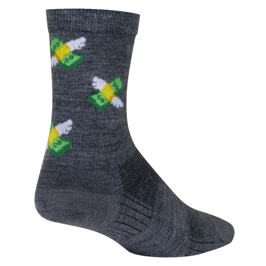 Sockguy Cha Ching Wool Socks 9-13 Gray 