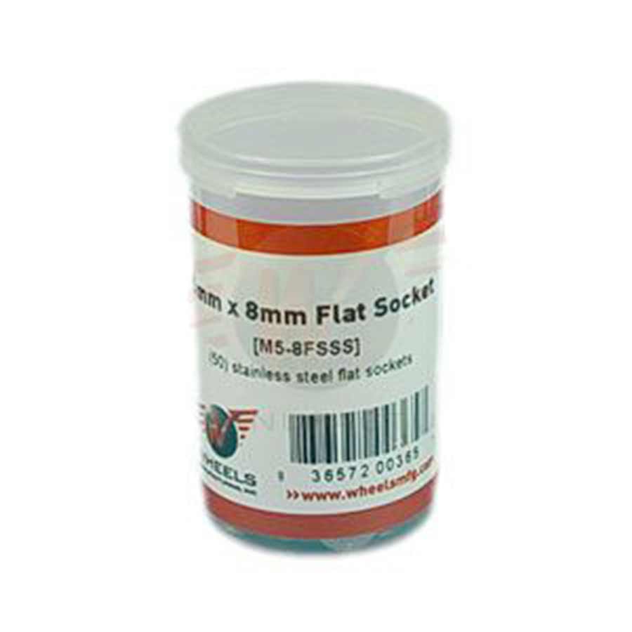 Wheels Manufacturing Stainless Steel M5 Flat Head Cap Screw 8mm 50pcs