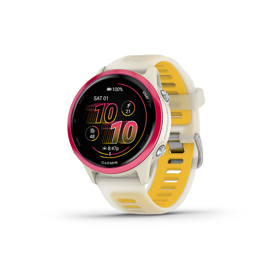 Garmin Forerunner 570 42mm Watch Watch Color: Bone Wristband: Translucent Bone/Mango - Silicone