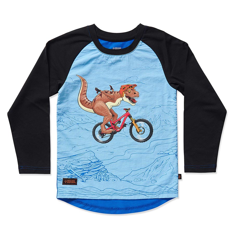 Kids Ride Shotgun Windproof MTB Kids Youth Jersey Dino L
