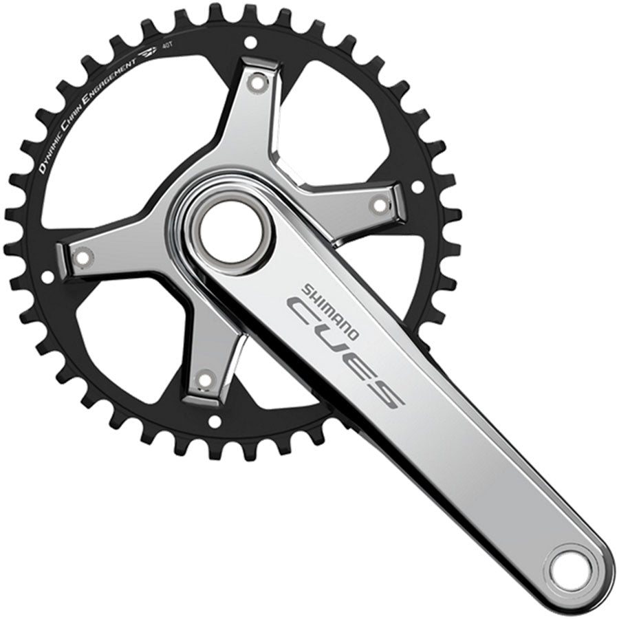Shimano CUES FC-U6030-1 Crankset - 170mm 9/10/11-Speed 40t Asymmetric 110 BCD Silver