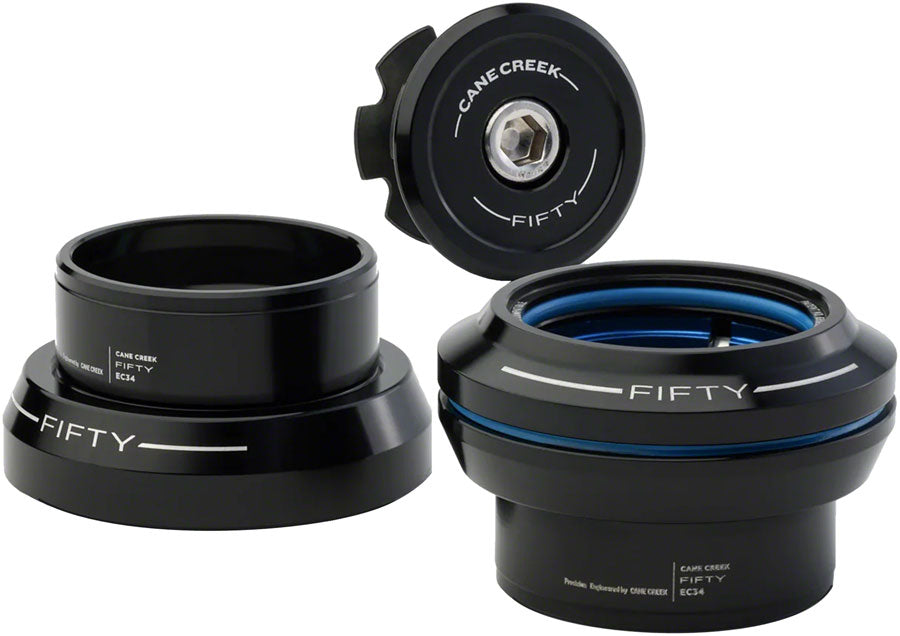 Cane Creek 50 Headset - EC34/28.6 Upper | EC34/30 Lower Straight Black