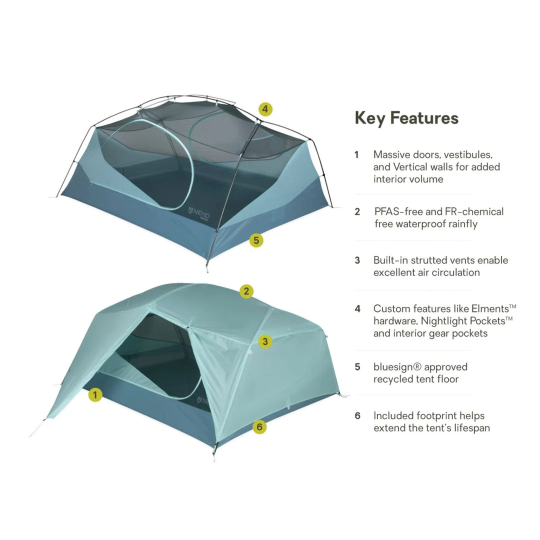 Nemo Aurora Backpacking 3p Tent & Footprint