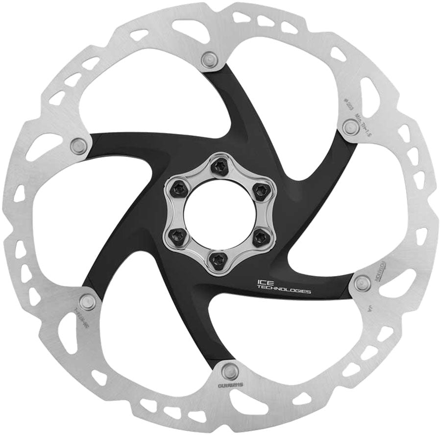Shimano Deore XT SM-RT86-L Disc Brake Rotor - 203mm 6-Bolt Silver/Black