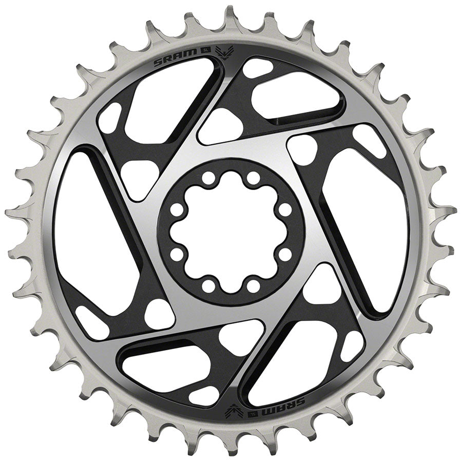 SRAM XX SL Eagle T-Type Direct Mount Chainring - 34t 12-Speed 8-Bolt Direct Mount 3mm Offset Aluminum BLK/Silver D1