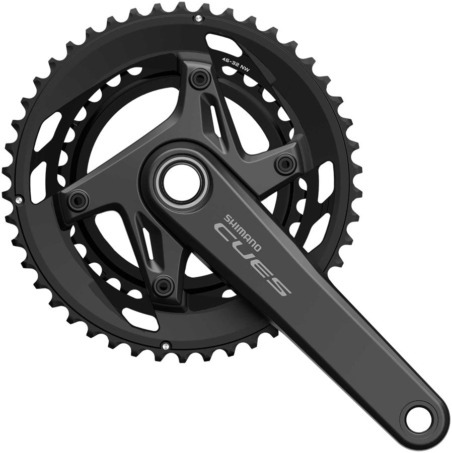 Shimano CUES FC-U6040-2 Crankset - 175mm 9/10-Speed 50/34t Asymmetric 110 BCD Hollowtech II Crankarms BLK