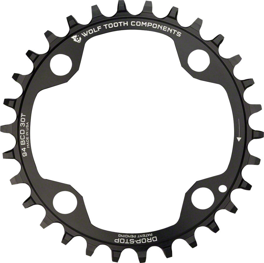Wolf Tooth 94 BCD Chainring - 32t 94 BCD 4-Bolt Drop-Stop A For SRAM Cranks BLK
