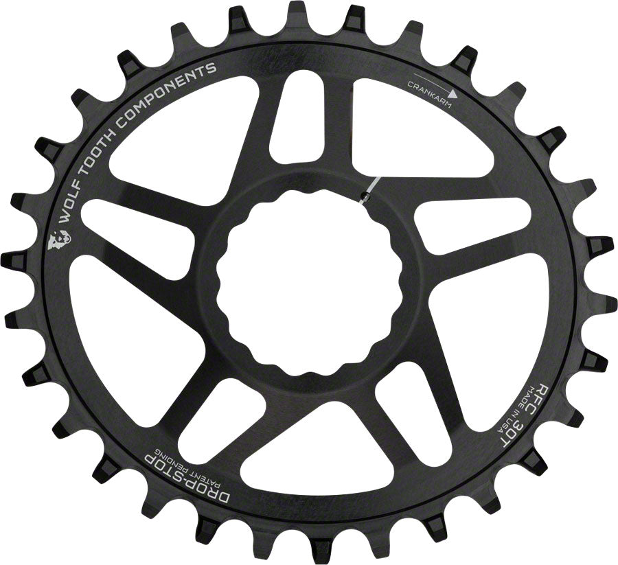 Wolf Tooth Elliptical Direct Mount Chainring - 34t RaceFace/EastonCINCH Direct Mount Drop-Stop A 6mm Offset BLK