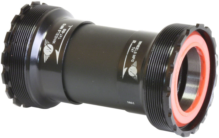 Wheels Manufacturing T47 Inboard Bottom Bracket - DUB Spindle ABEC-3 Bearing BLK