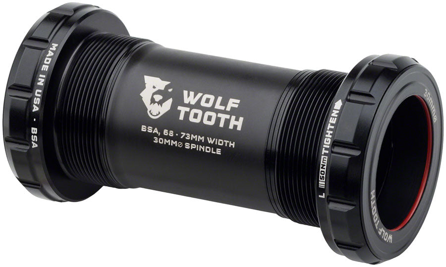 Wolf Tooth Bottom Bracket - English (BSA) 68/73mm For 30mm Spindle Black