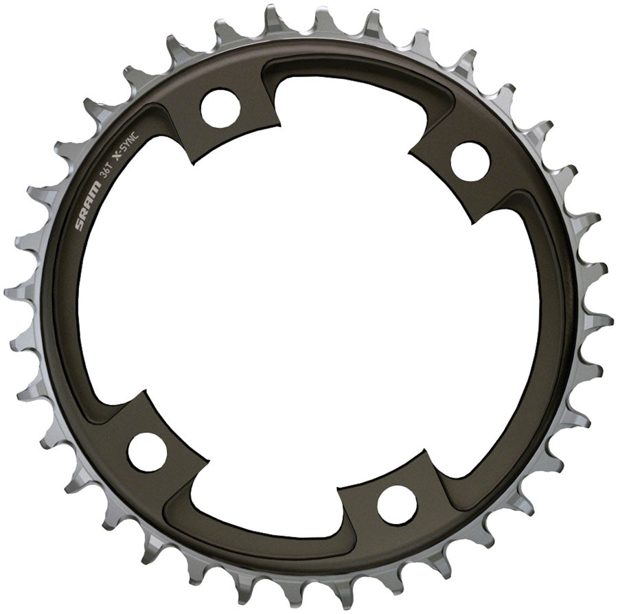 SRAM 38 Tooth 107mm BCD x 4-Bolt 1x12-Speed X-Sync Chainring Blast Black
