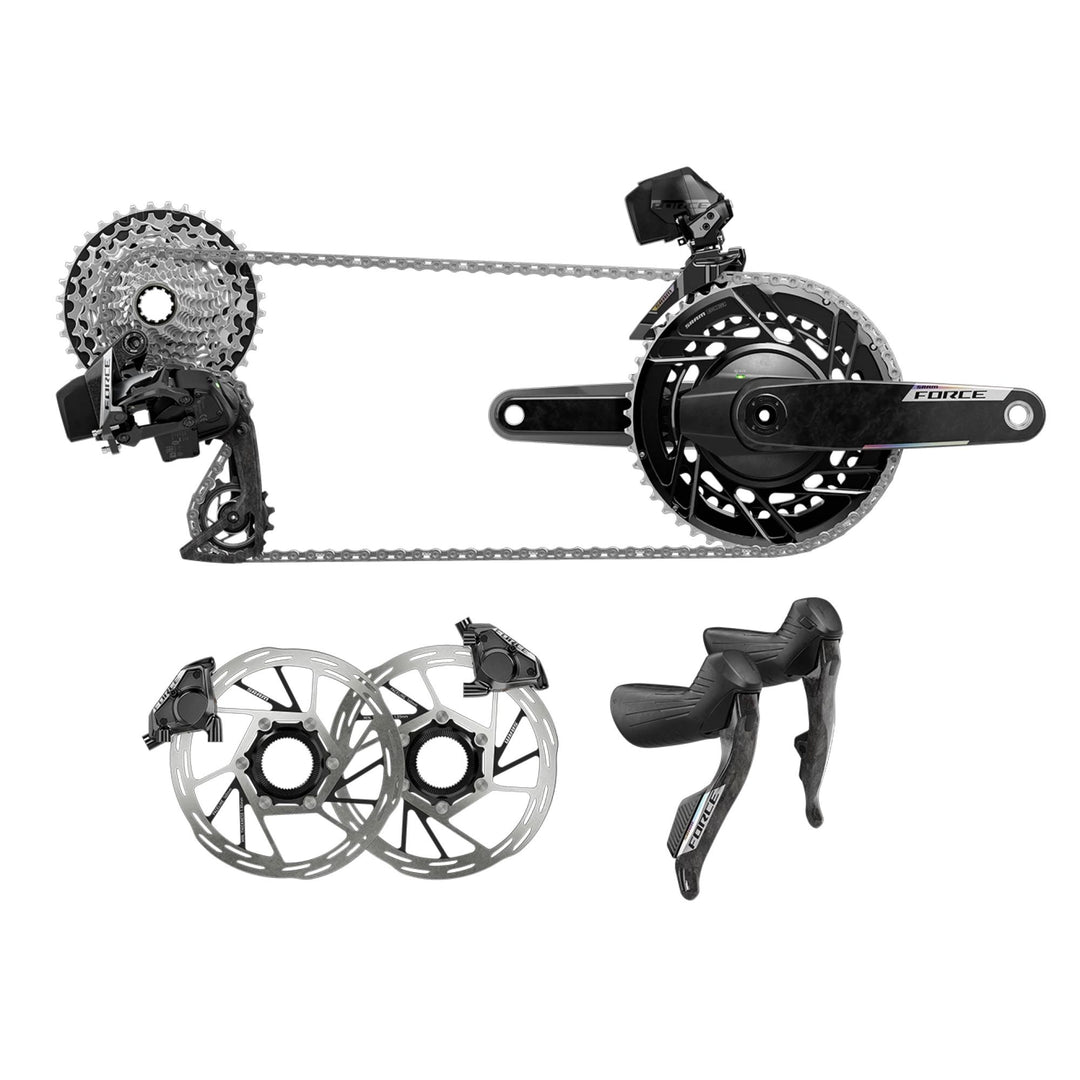 SRAM Force eTap AXS Road Groupset - 2x12-Speed HRD Shift/Brake Levers FM Calipers Rotors Chain F/R Derailleurs Hammerhead Karoo E1
