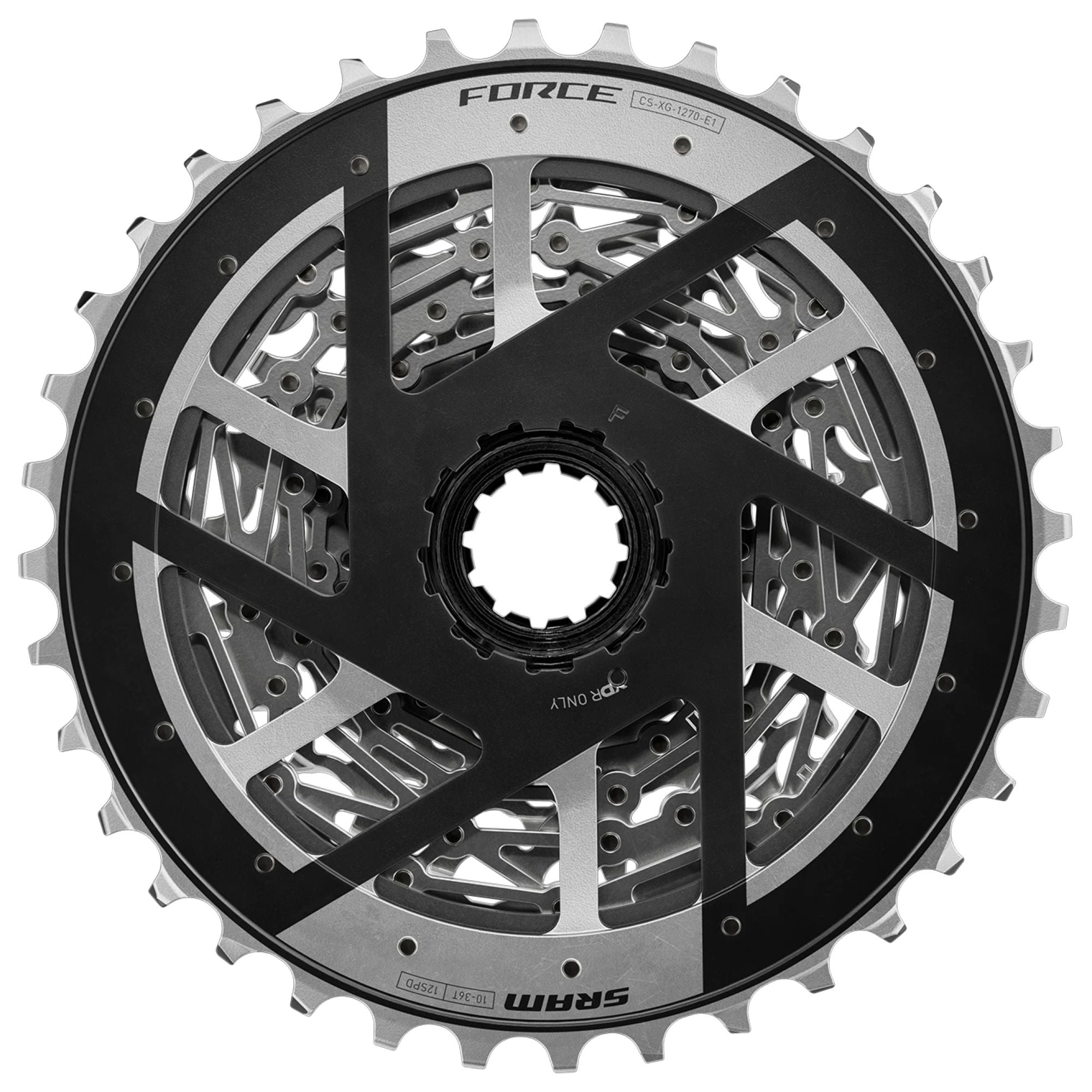 sram force カセットスプロケット　12s 10-36t SRAM Force XG-1270 Cassette - 12-Speed 10-36t Silver For XDR