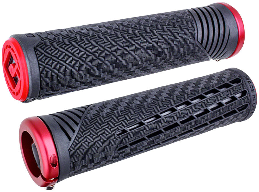 ODI CF V2.1 Grips - Black/Red/Red Lock-On