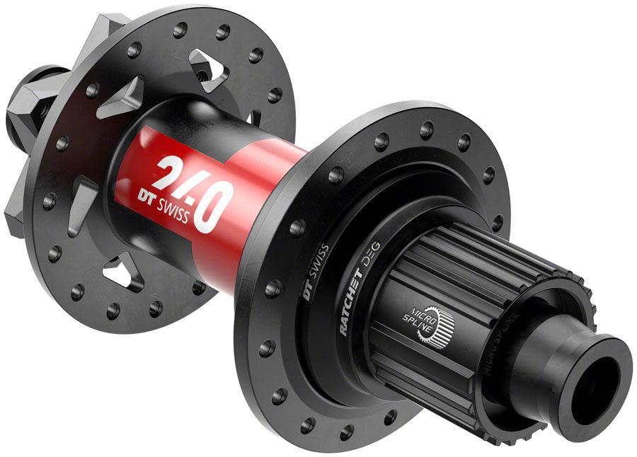 DT Swiss 240 DEG Rear Hub - 12 x 148mm 6-Bolt Micro Spline BLK/Red 28H 90pt