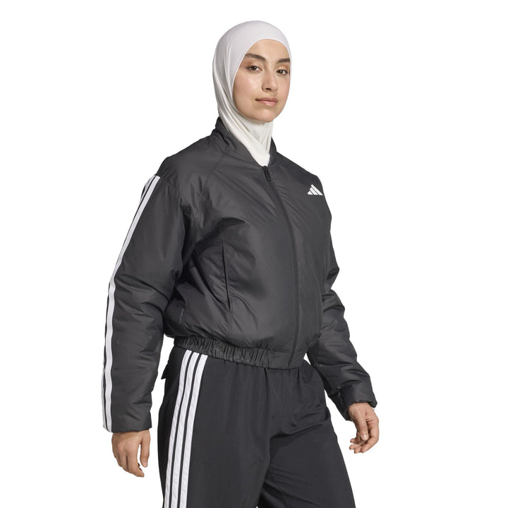 Adidas Women's Essentials Climawarm 3-Stripes Insulated Bomber Jacket