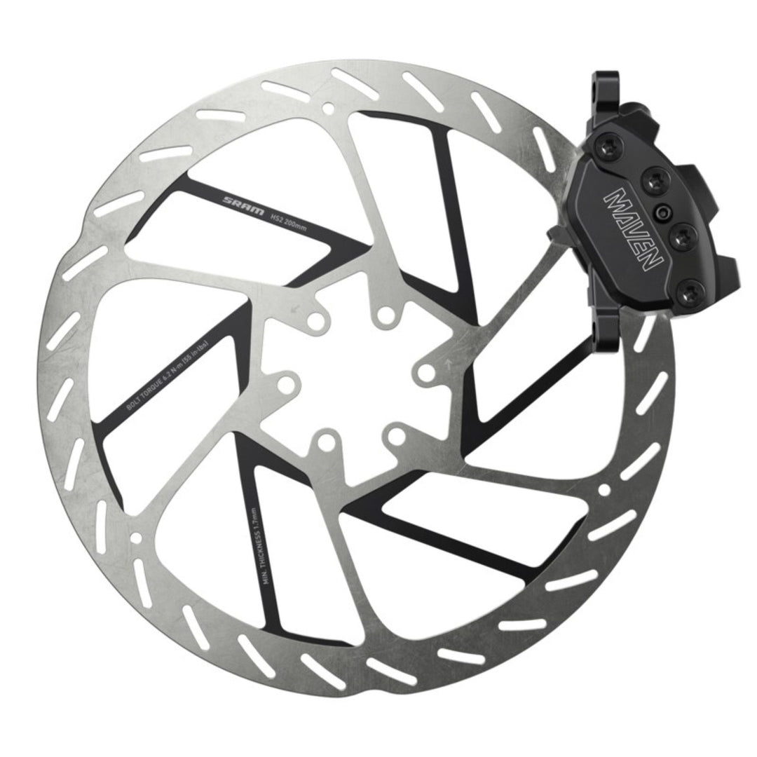 SRAM Maven Silver Disc Brake Lever - Front Rear Post Mount 4-Piston Aluminum Lever SS Hardware BLK B1