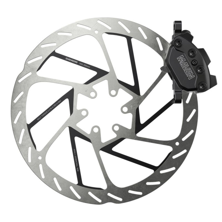 SRAM Maven Silver Disc Brake Lever - Front Rear Post Mount 4-Piston Aluminum Lever SS Hardware BLK B1