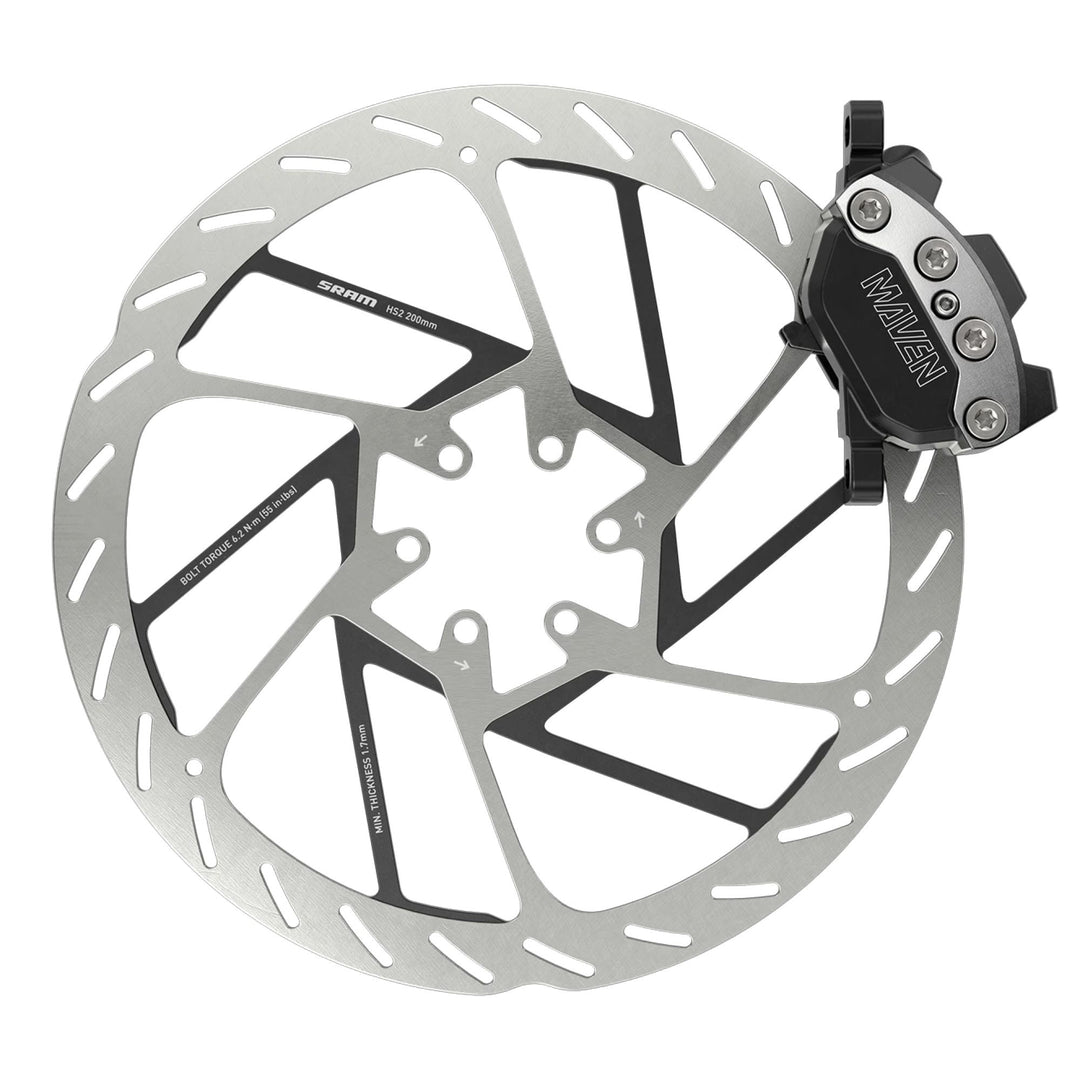 SRAM Maven Ultimate Stealth Disc Brake Lever - Front Post Mount 4-Piston Aluminum Lever Titanium Hardware BLK/Silver A1