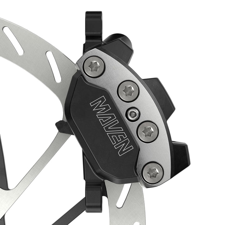 SRAM Maven Ultimate Stealth Disc Brake Lever - Front Post Mount 4-Piston Aluminum Lever Titanium Hardware BLK/Silver A1