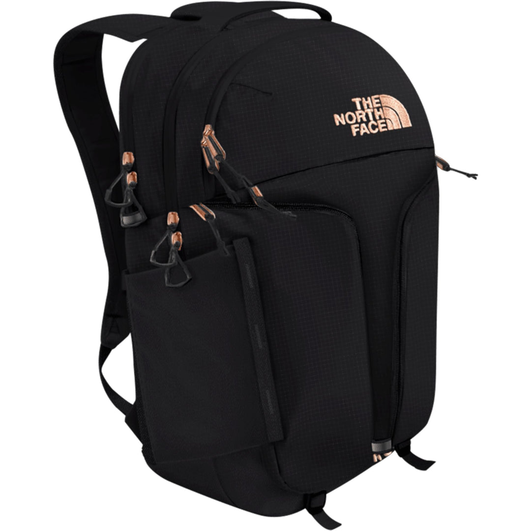 The North Face Women's Surge Luxe Backpack TNF Black/Burnt Coral Metallic