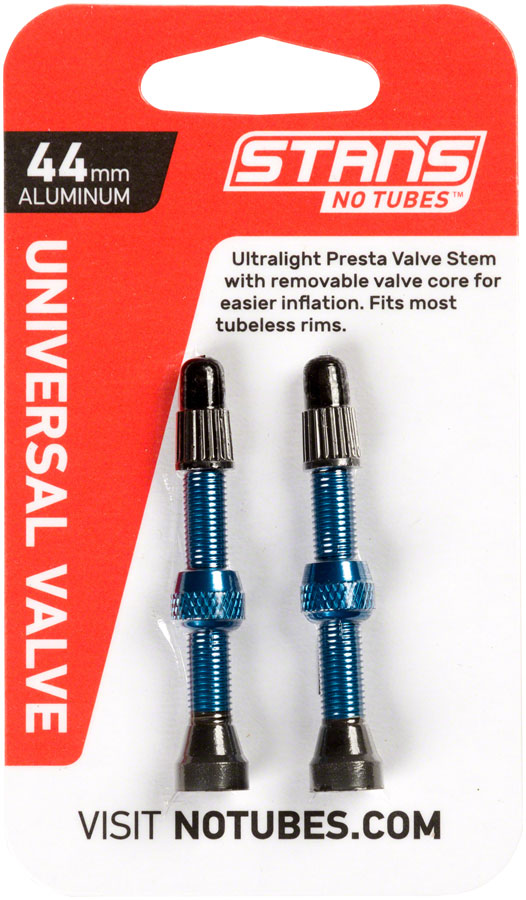 Stan's Alloy Valve Stems - 44mm Pair Blue