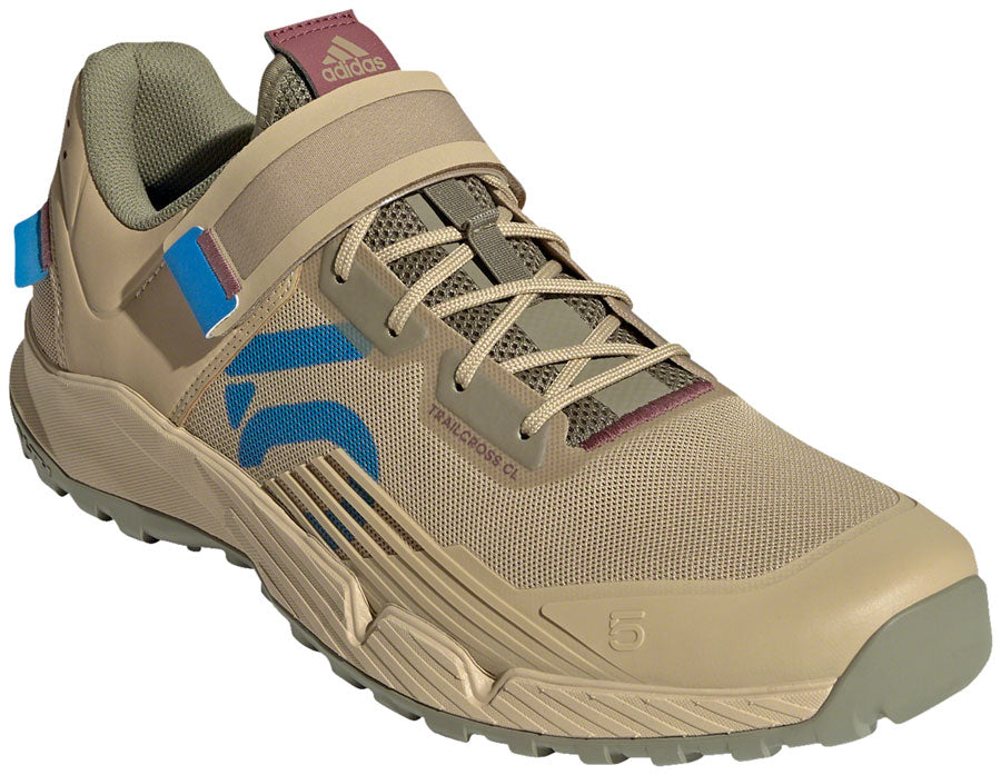 Five Ten Trailcross Mountain Clipless Shoes - Men's Beige Tone/Blue Rush/Orbit Green 11