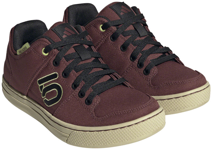 Five Ten Freerider Canvas Flat Shoes - Women's Quiet Crimson/Core Pulse Lime 8.5