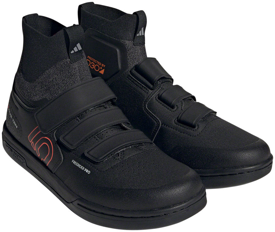 Five Ten Freerider Pro Mid VCS Flat Shoes - Men's Core BLK/Solar Red/Gray Three 8